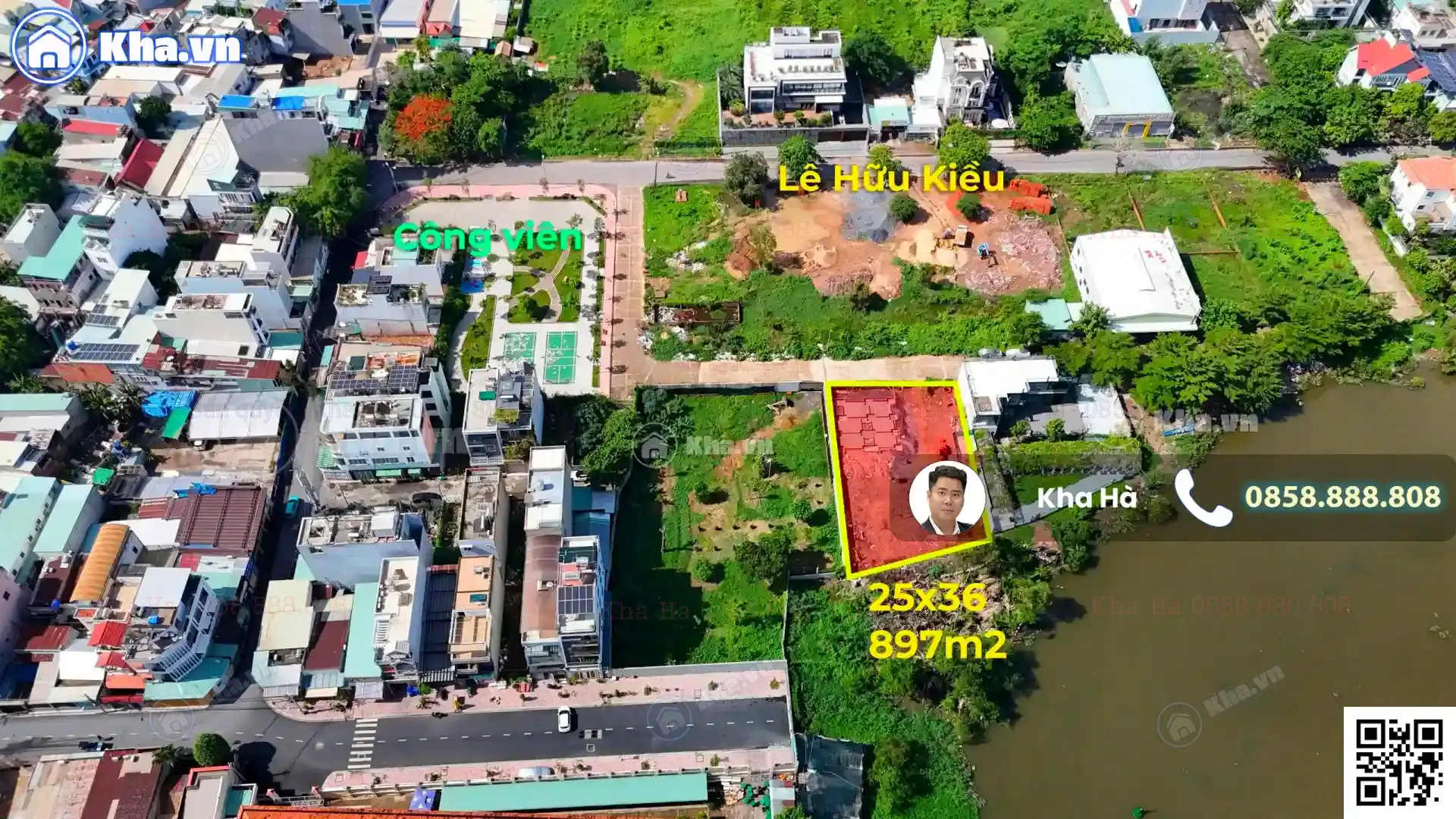 Villa Đất Villa Sông ~900m2 (25×36) cực VIP, liền kề công viên Lê Hữu Kiều