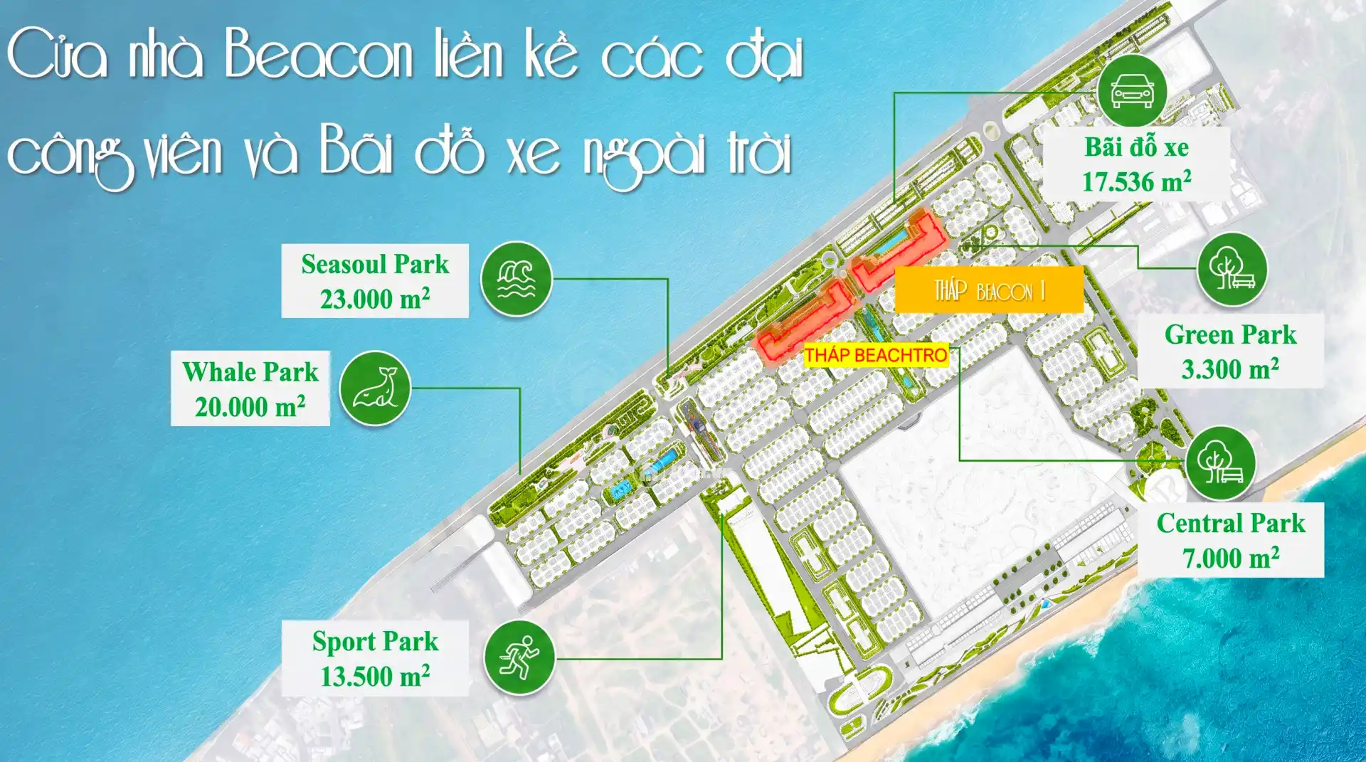 6 cong vien chinh tai du an Blanca City Vung Tau Mảng xanh Công viên bố trí xung toàn bộ dự án