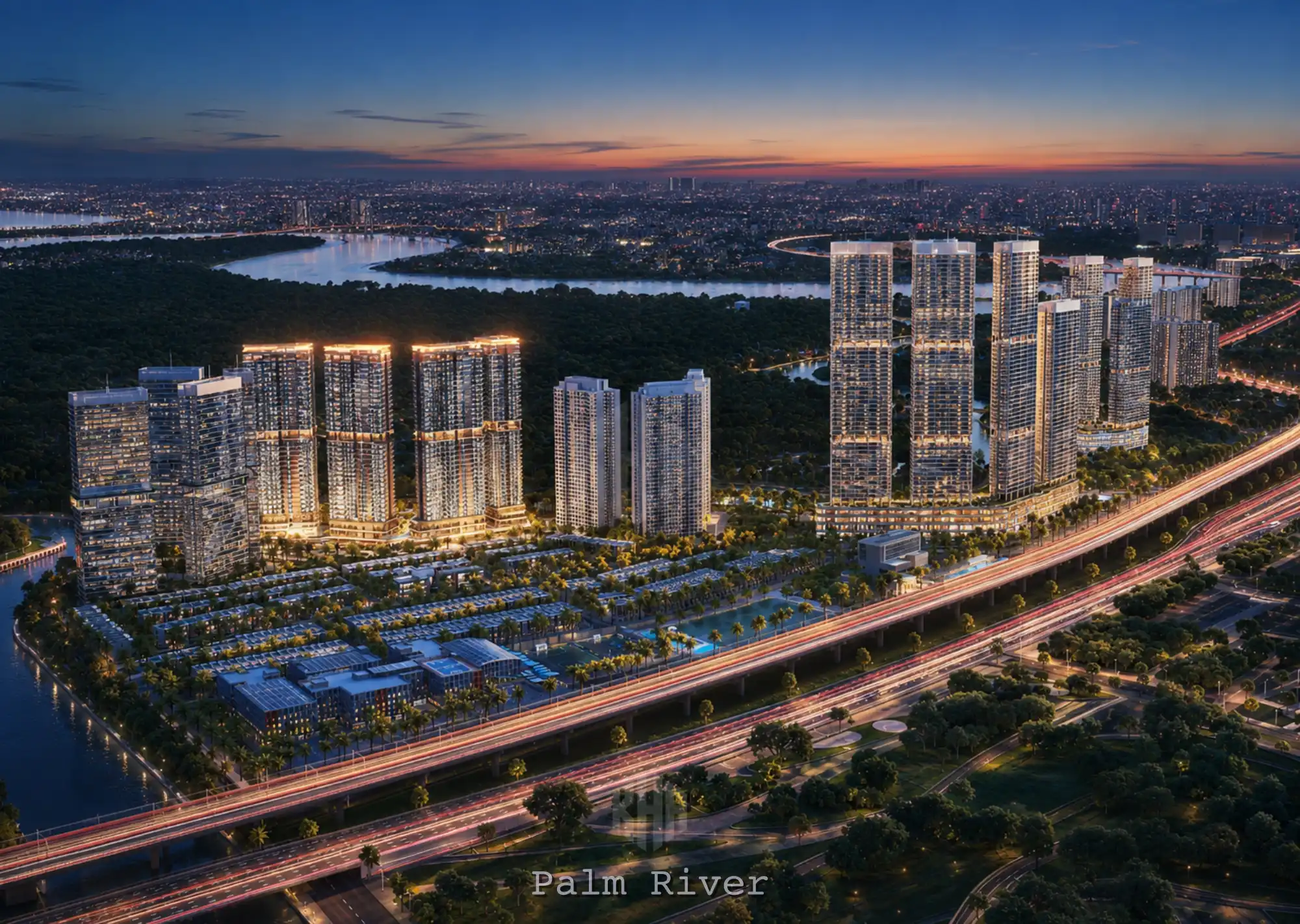 Palm City Palm River Quan 2 phoi canh chinh thuc Phối cảnh Palm City – khu đô thị phức hợp ven sông tại Nam Rạch Chiếc