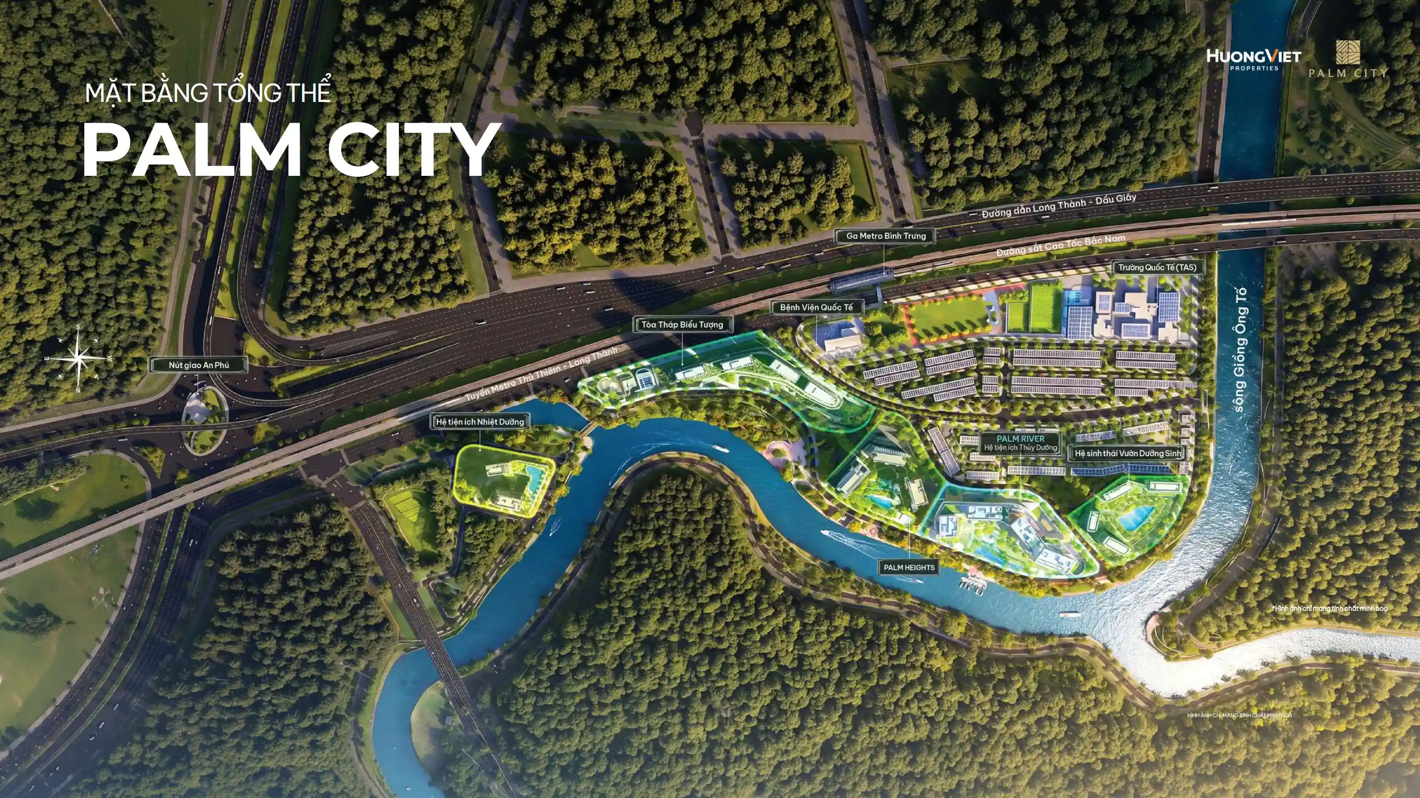 Palm City mat bang tong the cac phan khu chuc nang Palm City mặt bẳng tổng thể